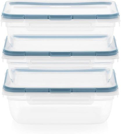 Snapware Food Storage Containers, Plastic, 8.5-Cup, Rectangular | Leakproof & Airtight | BPA-Free | Microwave & Dishwasher Safe | Pack of 6