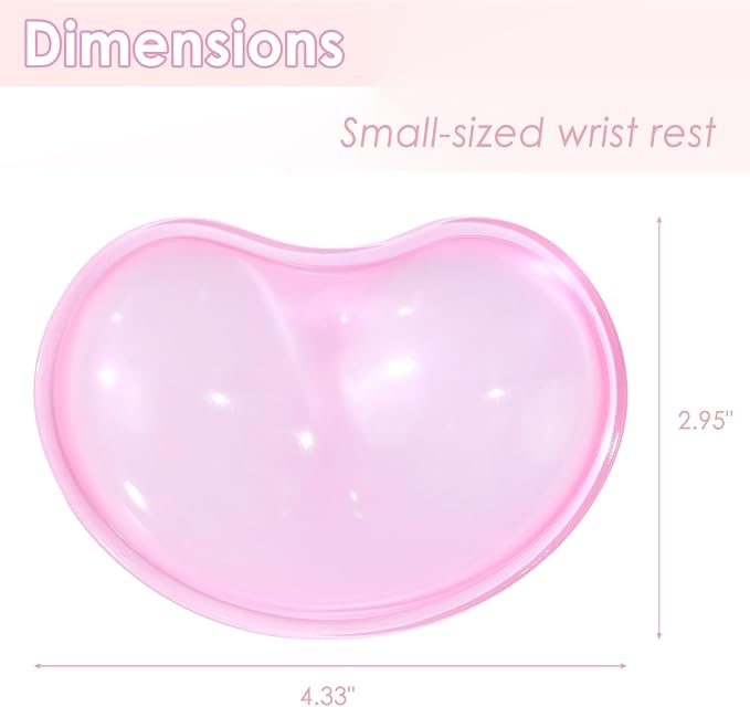 Soft Mouse Wrist Rest Pad Comfortable Cool Silicone Gel Ergonomic Cushion Small-Sized Hand Pain Relief Support Pad with Gel-Filled for Laptop Computer Office & Home (Light Pink)