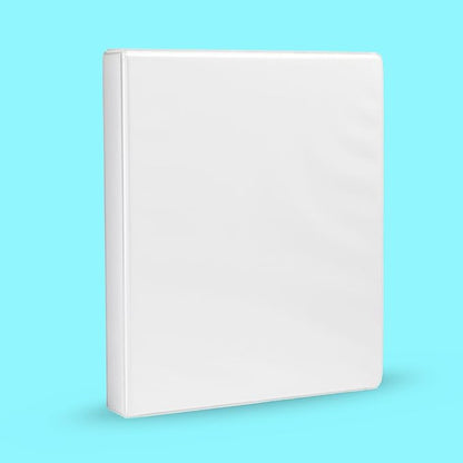 Amazon Basics 3-Ring Binder, 1-Inch, Customizable, with Pockets for Organization, White, 2-Pack