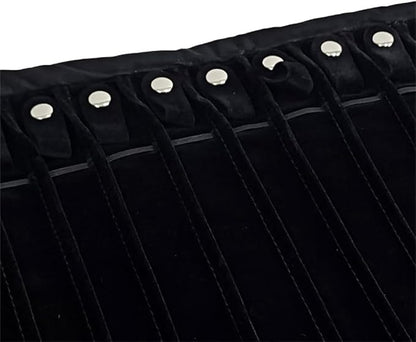 Portable Jewelry Roll Untangled Secure Necklace Travel Storage Bag Displays Holder 16 Chain (Black Diamond)