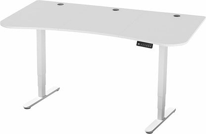 VIVO Electric 63 x 32 in Dual Motor Standing Desk, Memory Height Adjustment, 2B Series, White Top White Frame, DESK-KIT-2W1W