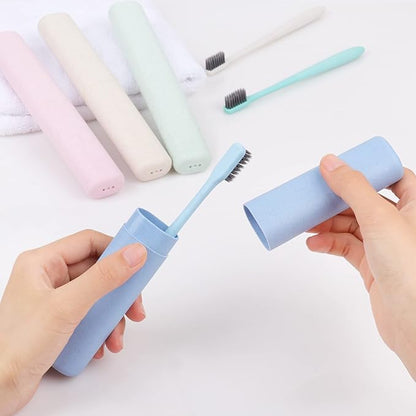 Hooqict 4 Pack Travel Toothbrush Case Portable Travel Toothbrush Holder Plastic Toothbrush Container Protector Cover Case for Traveling, Bathroom, Camping, Home, School, Business