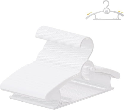 50 Pack Baby Hangers, 11"-14" Adjustable Infant Hanger, Non-Slip Kids Hanger, Space Saving Plastic Hangers for Girl Boy Toddler Kids Child (White)