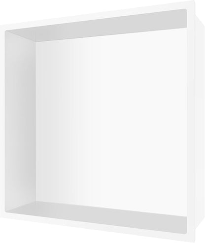 Shower Niche No Tile Needed, 12 x 12 White Shower Niche Insert Tile Ready, Recessed for Shower Wall Bathroom Storage Over Mount Installation