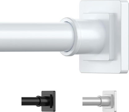 UIOSANRT White Shower Curtain Rod 31-68 Inches Non-Slip Shower Rod Tension Mounted No Drill Shower Curtain Rods Spring Tension Rod Adjustable Tension Curtain Rod for Windows Bathroom