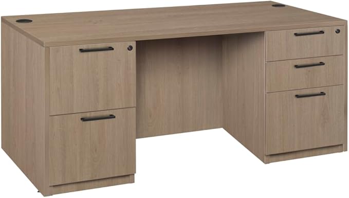 Regency Legacy 66 x 30 in. Office Desk with Double Full Pedestal- Noble Oak