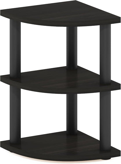 Furinno Turn-N-Tube Kitchen Countertop Organizer, 3-Tier Corner Countertop Organizer Shelf, Corner Shelf, for Kitchen, Pantry, Organizers and Storage, Espresso