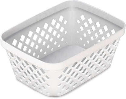 Glad Plastic Storage Basket Set - Multipurpose Drawer Trays, Kitchen Pantry Containers, and Bathroom Bins - 9 Pack Small Organizers, White, 6.25"L x 4.6"W x 2.7"H