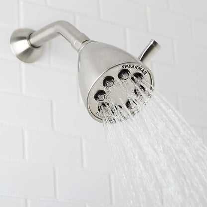 Speakman S-2251-MB Signature Icon Anystream High Pressure Adjustable Solid Brass Shower Head, 2.5 GPM, Matte Black