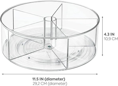 iDesign Recycled Plastic Lazy Susan Turntable Organizer Pantry, Bathroom, General Storage and More, The Linus Collection, 11.5", Clear