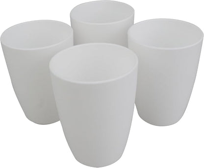 Wheat Straw Cups Set of 4, Drinking Cup Reusable Cups, Dishwasher Safe 12 oz for Kitchen, Home, Office, and Outdoor Use (White)