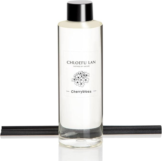 Cherry Blossoms Reéd Diffuser Refill 200ml/6.76 fl oz Natural Essential Scented Oil, Best for Aromatherapy, SPA and Home, 0% Alcohol