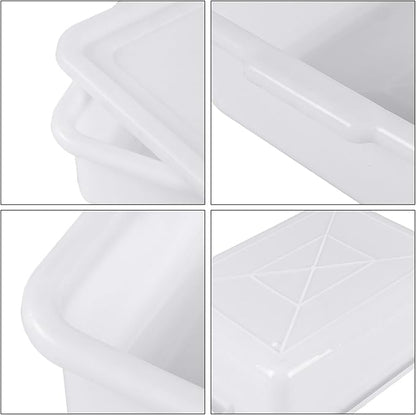 3-Pack 13 L Plastic Commercial Bus Tub with Lid, Restaurant Dish Tub, White