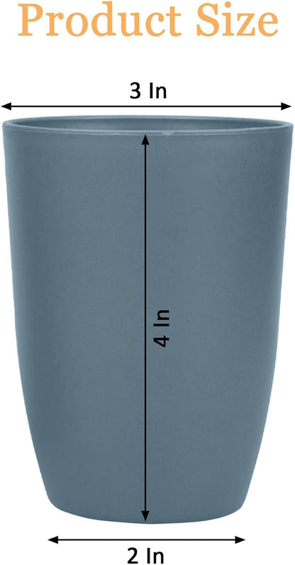Wheat Straw Cups set of 4, Unbreakable Drinking Cup, Reusable Cups, Dishwasher Safe, 12 oz for Kitchen, Home, Office, and Outdoor Use (Dark BLue)