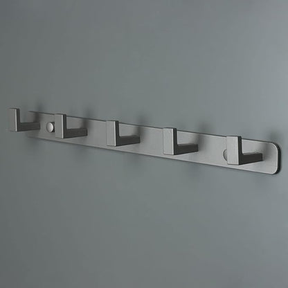 Coat Rack, Heavy Duty Stainless Steel 5 Tri Coat Hook Hanger, Wall Mounted Storage Wall Hooks, Rustic Clothes Hook/Key Hook Rail for Bathroom Kitchen Entryway(5 Hook Grey)