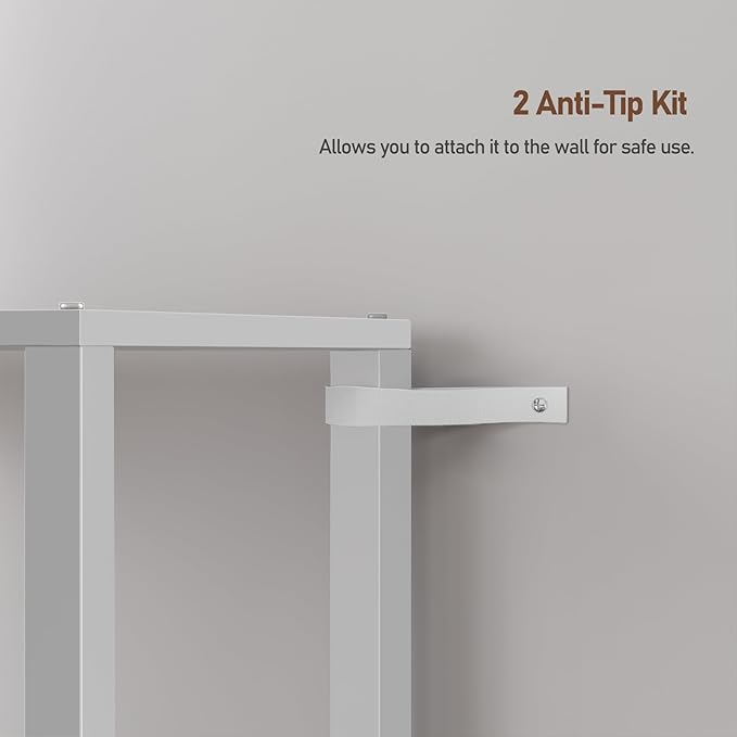 TUTOTAK Bookshelf, 5-Tier Tall Book Shelf, Narrow Bookcase for Small Space, DIY Stackable Bookshelf, for Living Room, Office, Study, Entryway, Industrial, White BS01BW005