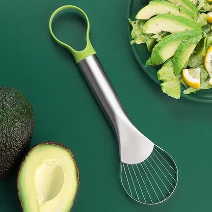 Avocado Slicer Tool – 2-in-1 Avocado Cutter & Saver | Stainless Steel Avocado Knife & Pitter | Multi-Function Fruit Cutter for Dragon Fruit, Kiwi, Papaya | Dishwasher Safe