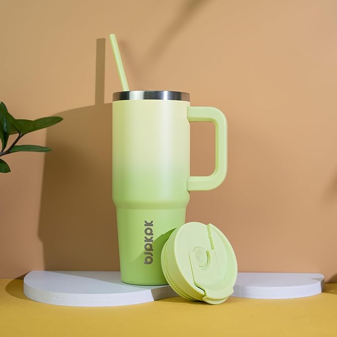 BJPKPK 30 oz Insulated Tumbler With Lid And Straw Stainless Steel Tumblers Cup With Handle For Women And Men,Laguna