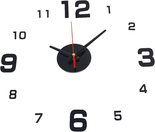 OceeK DIY Wall Clock, Modern Silent Non-Ticking, Battery Operated, 3D Quality Quartz Frameless Wall Closks,8-15" Round