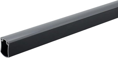 Premium hourglass closet rod - custom cut to size. Hourglass shaped wardrobe tube, protective top cover, seamless and reversible with ribbed and smooth sides. (Matte Black)