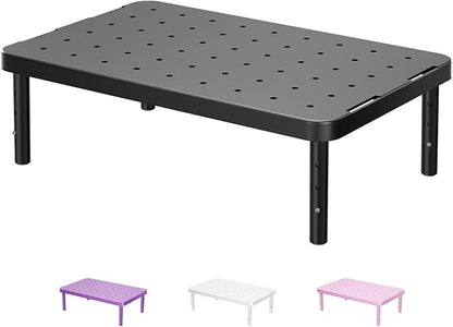WALI Computer Monitor Stand for Desk, Adjustable Laptop Riser, Desk Monitor Stand Underneath Storage for Office, School Supplies (PTT001-B), 1 Pack, Black