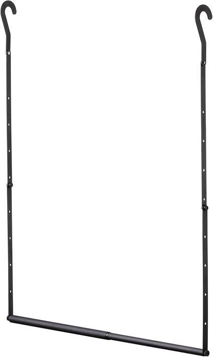 Closet Rod Extenders - Black Adjustable Closet Hanging Rod, Width & Height Expandable Clothes Rod, Space-Saving Closet Organizer for Hanging Clothes, Easy Installation, 1 Pack
