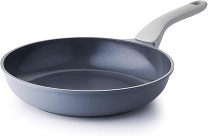 PRICUSIS Nonstick Ceramic Frying Pan, 8/10/12 Inch Non Toxic Skillet, Egg & Omelet & Chef's Pan, Induction Compatible & Oven Safe, Dishwasher Safe,PTFE PFAS & PFOA Free (10 Inch, Gray)