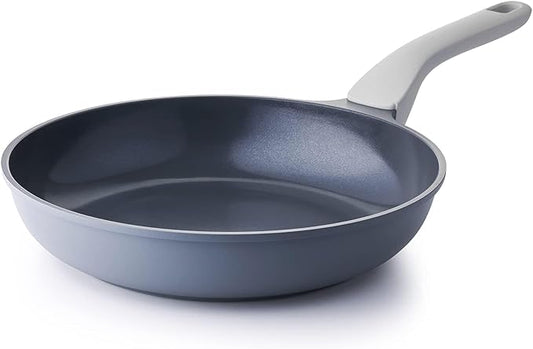PRICUSIS Nonstick Ceramic Frying Pan, 8/10/12 Inch Non Toxic Skillet, Egg & Omelet & Chef's Pan, Induction Compatible & Oven Safe, Dishwasher Safe,PTFE PFAS & PFOA Free (10 Inch, Gray)