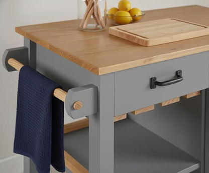 From the Tree Furniture Modern Kitchen Island Cabinet with Convenient Storage Drawers - Solid Pine Wood Coffee Bar Cart, 31" Storage & Organization Solution - Practical Kitchen Cabinet