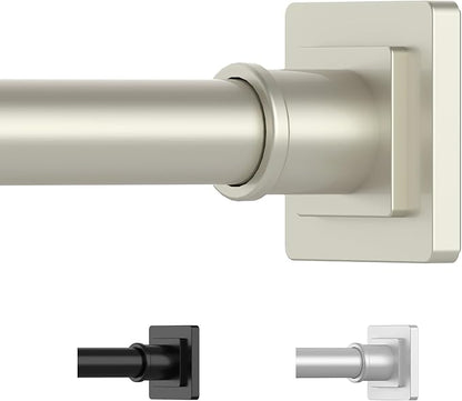 UIOSANRT Brushed Nickel Shower Curtain Rod 31-79 Inches Non-Slip Shower Rod Tension Mounted No Drill Tension Shower Curtain Rods Spring Tension Rod for Windows Bathroom