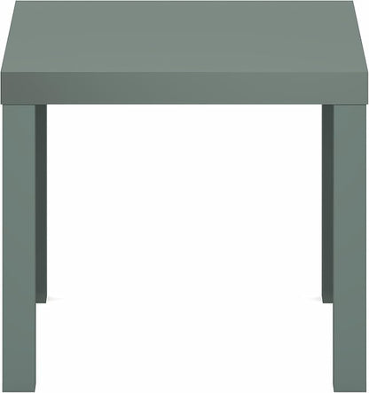 Furinno Classic Toolless Assembly Square Side Table, Green End Table with 1.8 Thick Tabletop, Night Stand, Bedside Table, for Living Room, Bedroom, Light Sage