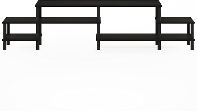 Furinno BESI TV Stand, No Tools Assembly Industrial Style Entertainment Center, TV Console for TV up to 46 Inch, for Living Room, Bedroom, Dark Oak