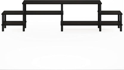 Furinno BESI TV Stand, No Tools Assembly Industrial Style Entertainment Center, TV Console for TV up to 46 Inch, for Living Room, Bedroom, Dark Oak