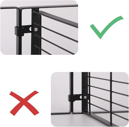 2 Pack Stackable Cabinet Shelf Organizer - Heavy-Duty Coated Metal Storage Rack, Non-Slip Space-Saving for Kitchen Pantry, Under Sink, Cupboard, Countertop (Black)