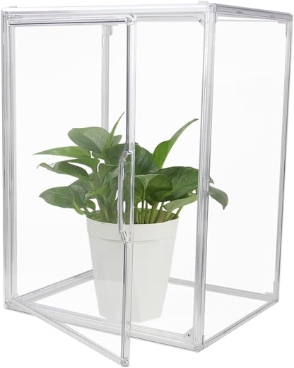 Clear Stackable Plastic Storage Bins with Lid, Dustproof Acrylic Display Case for Collectibles, Large Figures Showcase, Shoe Storage Box, Closet Organizer for Book Cosmetic Purse (L, Count, 1)