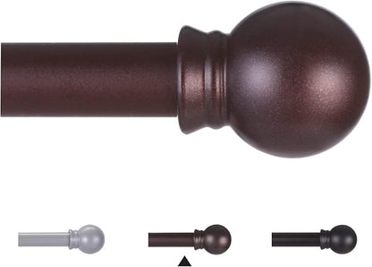 Thestoa Brown Curtain Rods for Windows 48 to 84-92 Inch, Stainless Steel Long Curtain Rods for Bedroom, Living Room, Kitchen, Farmhouse, Outdoor Brown