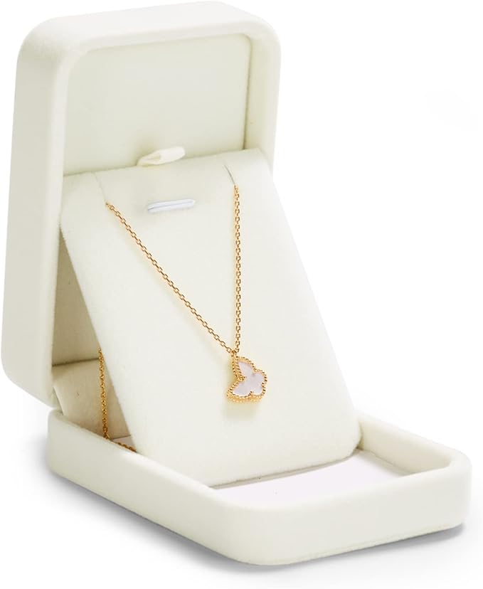 Oirlv Velvet Pendant Storage Box White Jewelry Packaging Gift Box Showcase