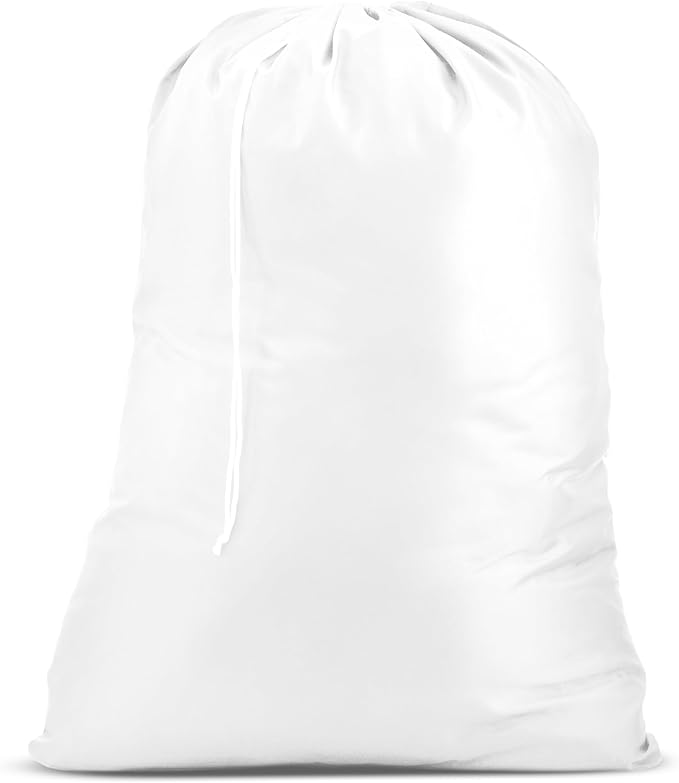 Handy Laundry Heavy Duty Laundry Bag – 22 x 32 in Durable Polyester, Extra Large, Machine Washable, Strong Drawstring Closure, Laundry Essentials for Travel, Dorm, Storage, White