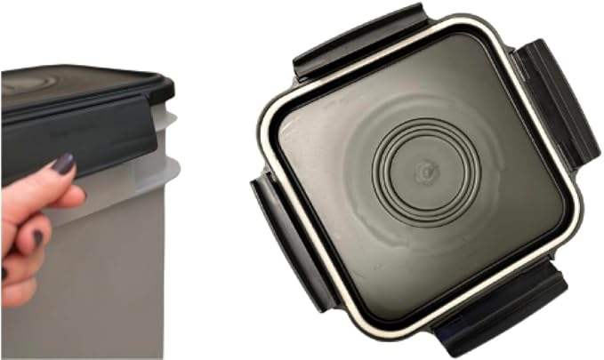 House Naturals 4 Gallon Square Food Grade Bucket Pail with Plastic Handles and Lid (Pack of 3) Made in USA containers (Aqua/Blue/Gray)