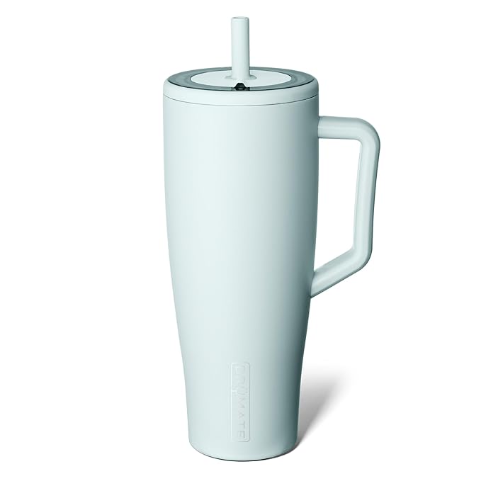 BrüMate Era 40 oz Tumbler with Handle and Straw | 100% Leakproof Insulated Water Bottle Tumbler with Lid and Flexible SoftSip Straw | Made of Stainless Steel | Cup Holder Friendly | 40oz (Blue Agave) | with Handle, and Straw, 100% Leakproof, Insulated,...