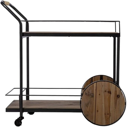 SEI Furniture Pemton Reclaimed Wood Bar Cart, Natural