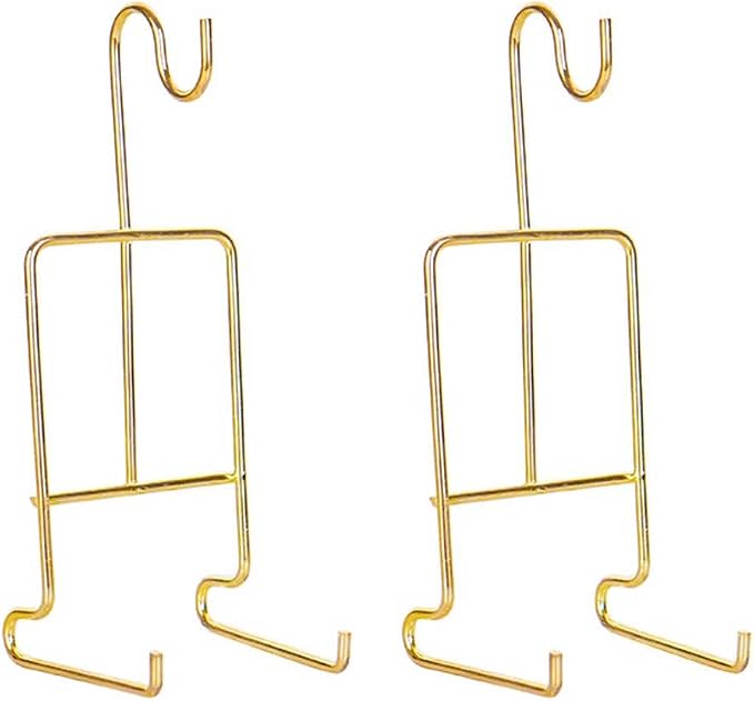 Teensery 2 Pcs Tea Cup and Saucer Stand Metal Teacup Display Easel Holder Desktop Coffee Mug Organizer Plate Storage Rack, Gold
