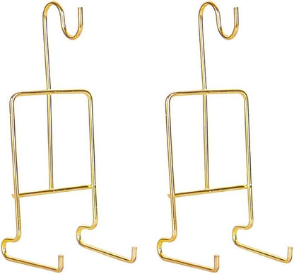 Teensery 2 Pcs Tea Cup and Saucer Stand Metal Teacup Display Easel Holder Desktop Coffee Mug Organizer Plate Storage Rack, Gold