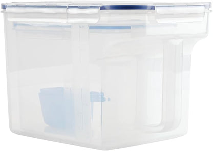 LocknLock Easy Essentials Food Storage Container and Scoop Set/Food Storage Bin Set, BPA-free/Dishwasher Safe, 4 Piece - Clear