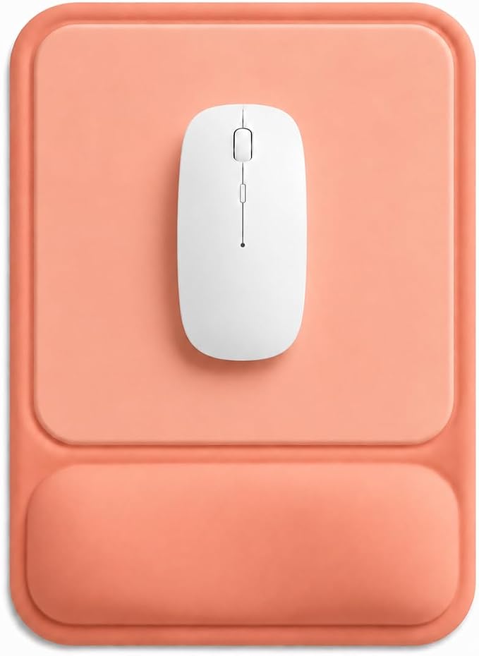 eulps Ergonomic Mouse Pad with Wrist Rest, Gel Mousepad with Soft Wrist Support, Non-Slip PU Base, Smooth Surface Mouse Pad for Wrist Pain Relief, Computer Laptop Office Home & Gaming (Orange)