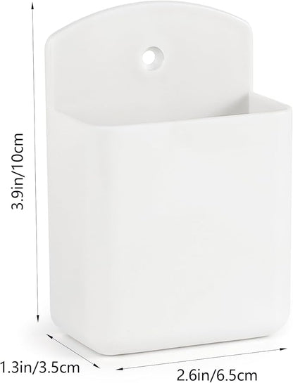2 Pcs Remote Control Holder Wall Mount, TV Controller Holder, Self Adhesive Remote Holder, Wall Pen Holder Storage Accessories for Home Office School (White)