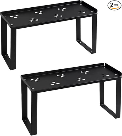 2 Pack Metal Storage Shelves Countertop Organizers, Shelf Risers, Stackable,Spice Rack