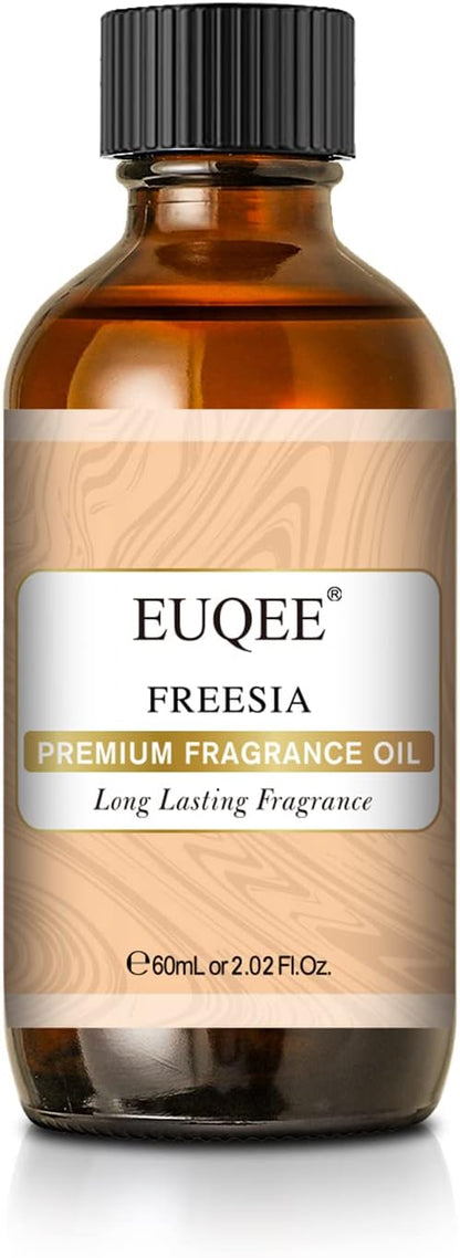 EUQEE Freesia Fragrance Oil, 60ml Premium Grade Oils Scented Oil with Glass Dropper for Diffusers, DIY Soap & Bath Bombs (2.02 Fl oz)