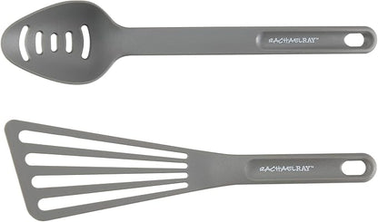 Rachael Ray - 16802 Rachael Ray Cucina Nonstick Cookware Pots and Pans Set, 12 Piece, Sea Salt Gray