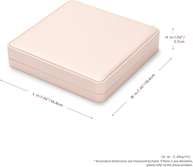 Oirlv Luxury Leather Jewelry Set Box Big Necklace Ring Storage Case Jewelry Gift Box for Bracelet Necklace Earring Ring (Pink)